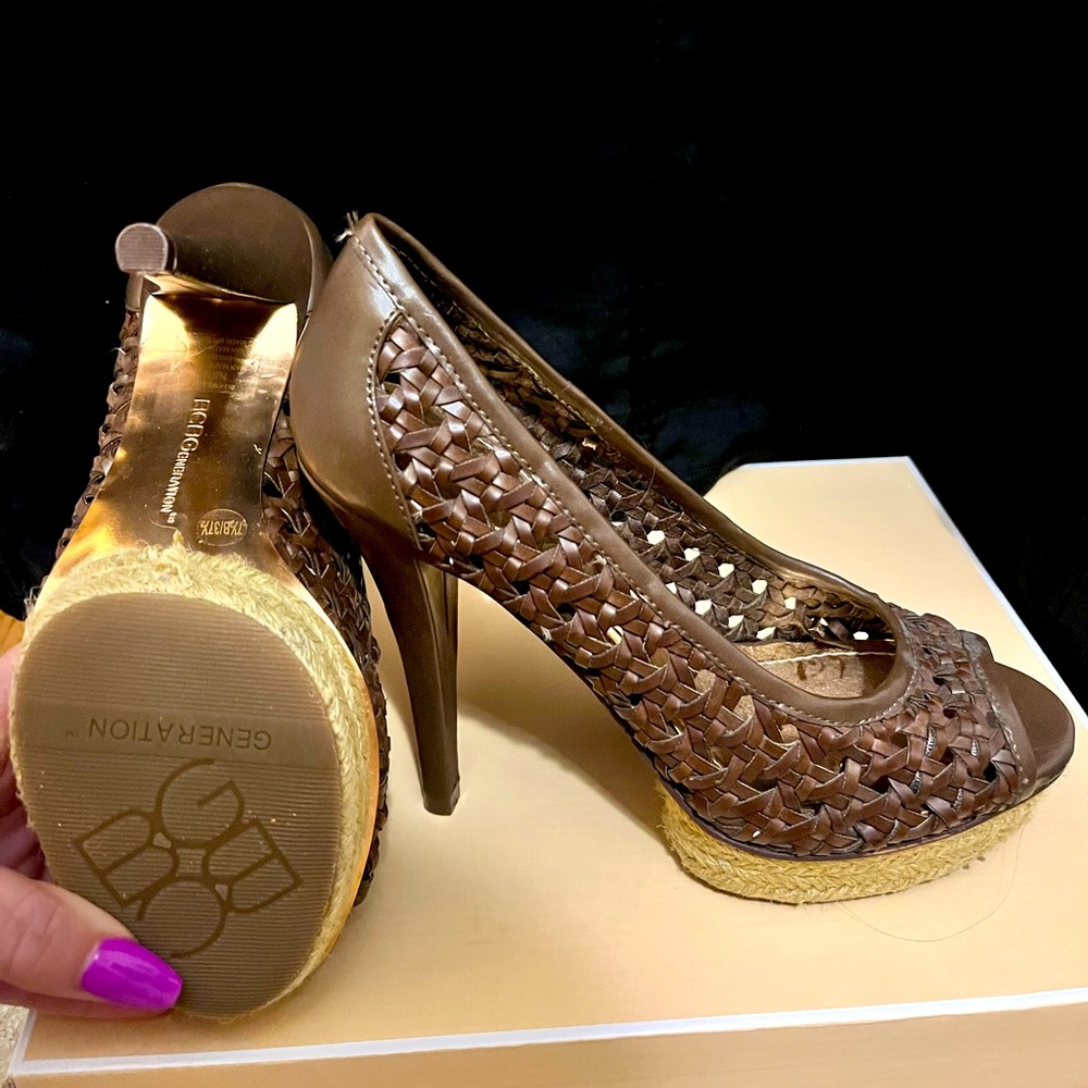 BCBGeneration Brown Leather Heels